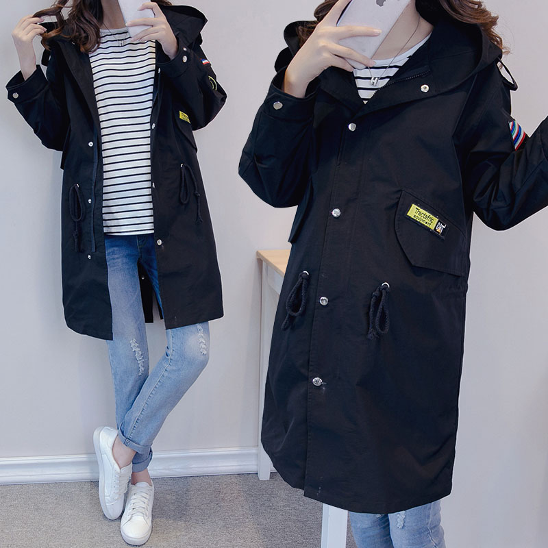 pregnant woman coat spring clothes Korean Edition Easy pregnant woman jacket leisure time fashion Hooded Mid length version Windbreaker spring and autumn coatin the Maternity/Maternal supplies/Nutrition , Maternity , Coat/Windbreaker category - from Buy2taobao.com to provide professional Taobao agent buy service