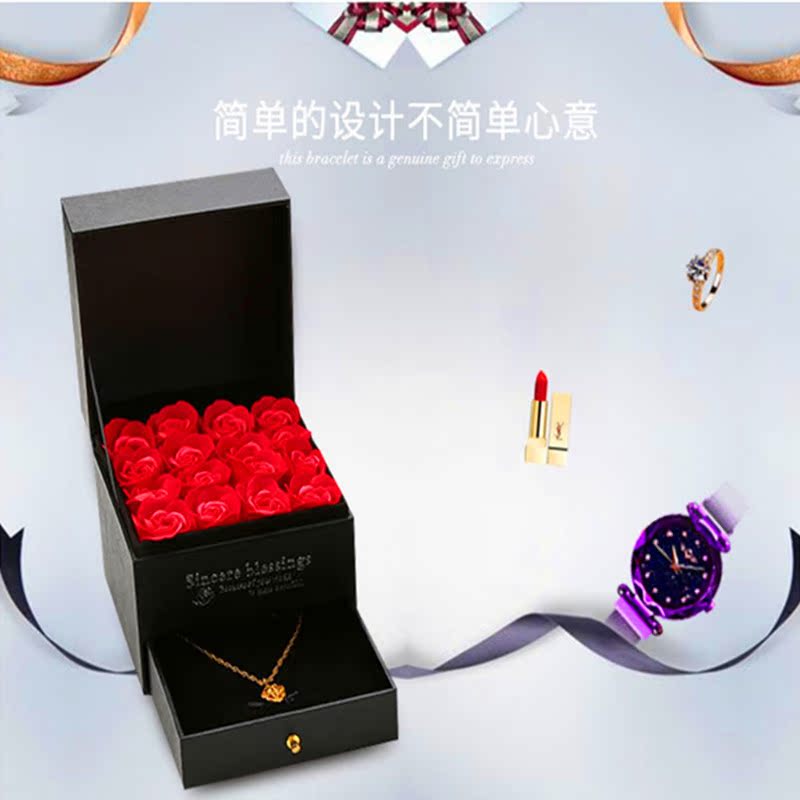 永生花鲜花礼盒双层抽屉盒手链吊坠口红礼品盒情人香皂花首饰盒子在类目 包装, 礼品包装, 情人礼品包装中 - 来自Buy2taobao.com提供专业的淘宝代购服务