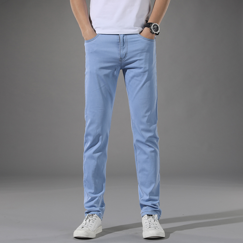 new pattern summer Thin section man Self cultivation Jeans Straight Light colour leisure time Men's Borneol trousersin the Men's clothing, Jeans category - from Buy2taobao.com to provide professional Taobao agent buy service