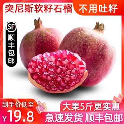 会理突尼斯软籽甜石榴9/5/3斤大果新鲜当季水果批发团购顺丰包邮