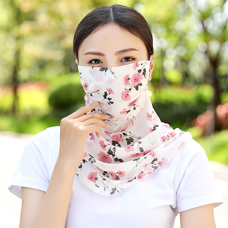 【两条】春夏护颈防晒丝巾口罩防紫外线透气遮阳雪纺面罩薄面纱|ruв категории начало ежедневно, защитное оборудование, маска - от Buy2taobao.com для оказания профессиональной услуги покупки агента Taobao