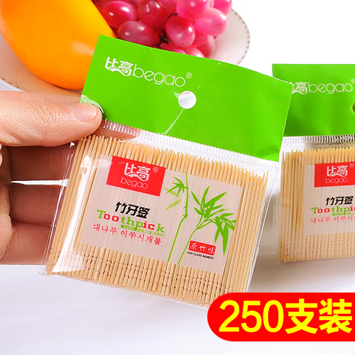 韩国创意单头细牙签250支装 酒店环保餐厅牙签 便携袋装竹制牙签|ruв категории семья/личные чистящие средства, потребительских уборка посуды, зубочистка - от Buy2taobao.com для оказания профессиональной услуги покупки агента Taobao