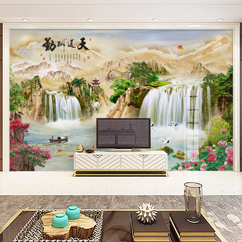 10d新中式电视背景墙壁纸8d凹凸立体壁画5d大气3d天道酬勤墙布|ruв категории награду материалов, обои, нетканая ткань обои - от Buy2taobao.com для оказания профессиональной услуги покупки агента Taobao
