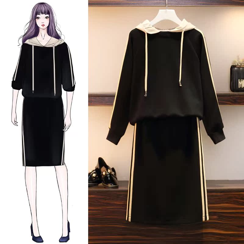 Fat sister Large Women's wear Belly 2018 Hepburn spring clothes Western style new pattern Dress By age Two suitin the Women's clothing/Boutique , Large size women category - from Buy2taobao.com to provide professional Taobao agent buy service