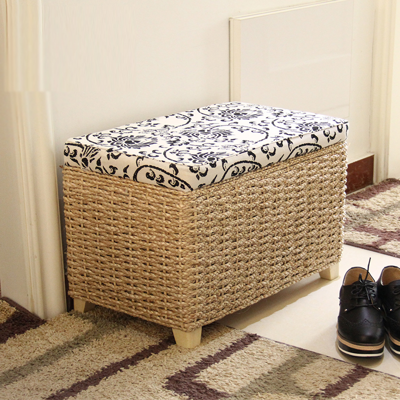 包邮欧式天然草编收纳凳储物箱储物凳坐箱藤编坐凳实木换鞋凳矮凳|ruв категории получать отделка, семьи, хранения приборов, стул - от Buy2taobao.com для оказания профессиональной услуги покупки агента Taobao