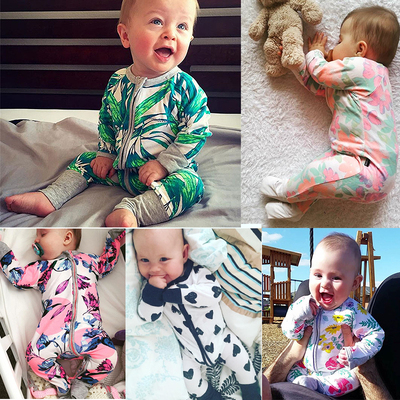 欧美系列ins宝宝连体衣春秋婴儿连脚哈衣新生儿长袖爬服睡衣纯棉