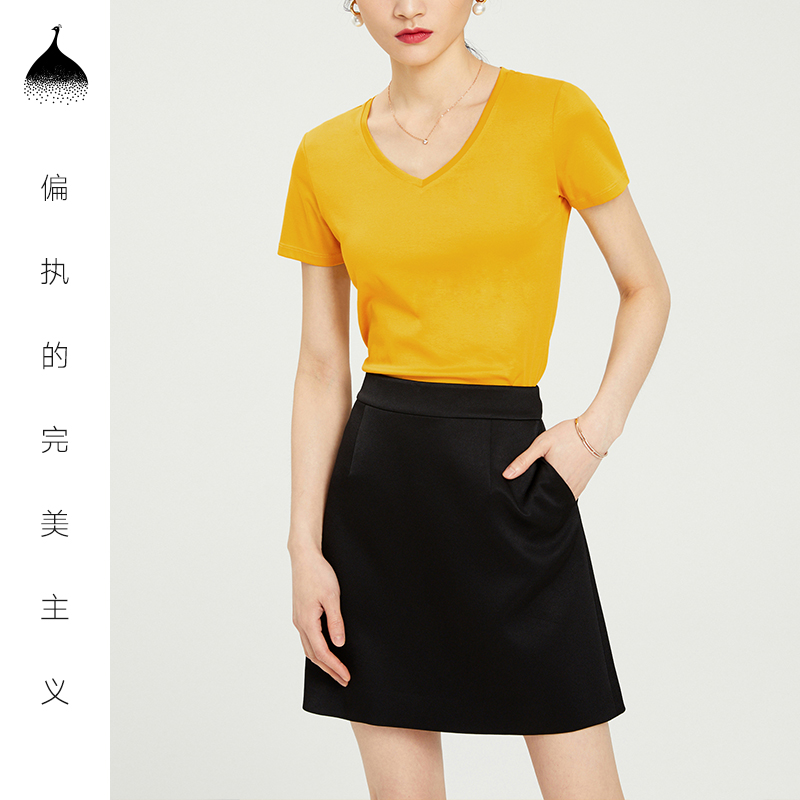 2019夏季新品抗皱简约舒适黑色口袋百搭A字裙 显瘦高腰半身裙女|ruв категории Женская одежда, юбка - от Buy2taobao.com для оказания профессиональной услуги покупки агента Taobao