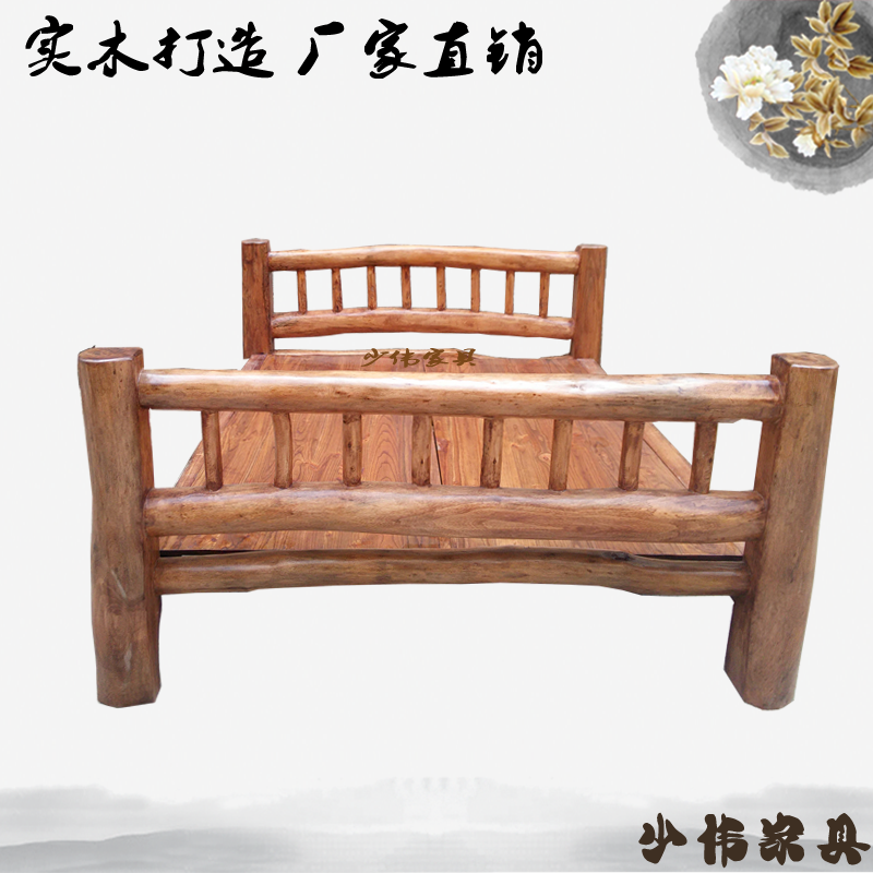 原生态床/复古木床原木家具/实木双人床/原木床/客栈床/纯实木T1|msdalam kategori perabot kediaman, katil kelas, katil kayu pepejal - dari Buy2taobao.com untuk memberikan perkhidmatan ejen Taobao profesional membeli