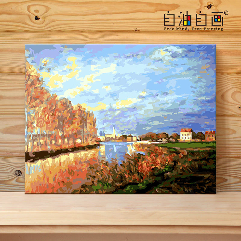 人减压手工绘填色油彩数字油画diy客厅装饰画 梵高杏花|ruв категории Домашний быт, декоративная живопись, DIY/цифровой живописи - от Buy2taobao.com для оказания профессиональной услуги покупки агента Taobao