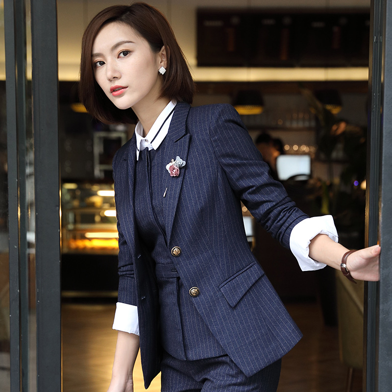 职业女套装2018秋冬新款长袖西服条纹裤裙女士女式工作服上班面试|ruв категории Женская одежда, костюм/студенты школьную форму/обмундирования, профессионального женский костюм - от Buy2taobao.com для оказания профессиональной услуги покупки агента Taobao