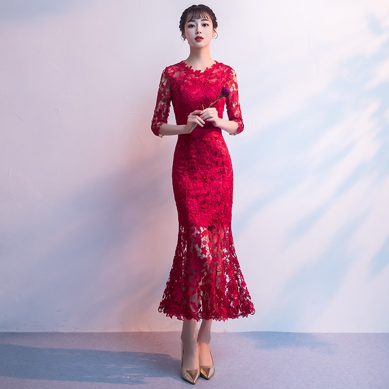 新娘结婚简约回门简单大红修身式婚纱短款订婚嫁衣鱼尾敬酒服|ruв категории Женская одежда, Cвадебные платья, платье/вечернее платье - от Buy2taobao.com для оказания профессиональной услуги покупки агента Taobao