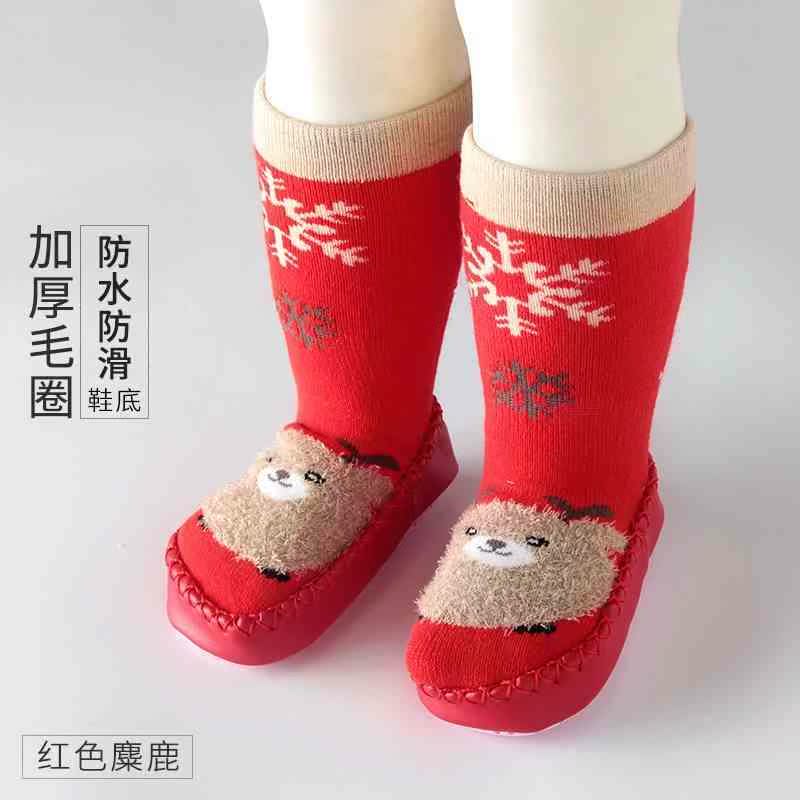 2018 new pattern baby new year Shoes and socks thickening Plush baby Floor socks The thickness of the bottom Non-slip bottom winter Toddler long and tube-shapedin the Children/Baby/Family fitted , Children's socks( 0-16 Years) category - from Buy2taobao.com to provide professional Taobao agent buy service