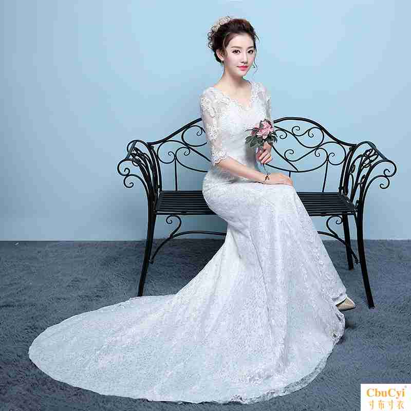 收腰鱼尾婚纱2019新款显瘦修身一字肩婚纱鱼尾婚纱拖尾绑带绑带新在类目 女装/女士精品, 婚纱/旗袍/礼服, 婚纱中 - 来自Buy2taobao.com提供专业的淘宝代购服务