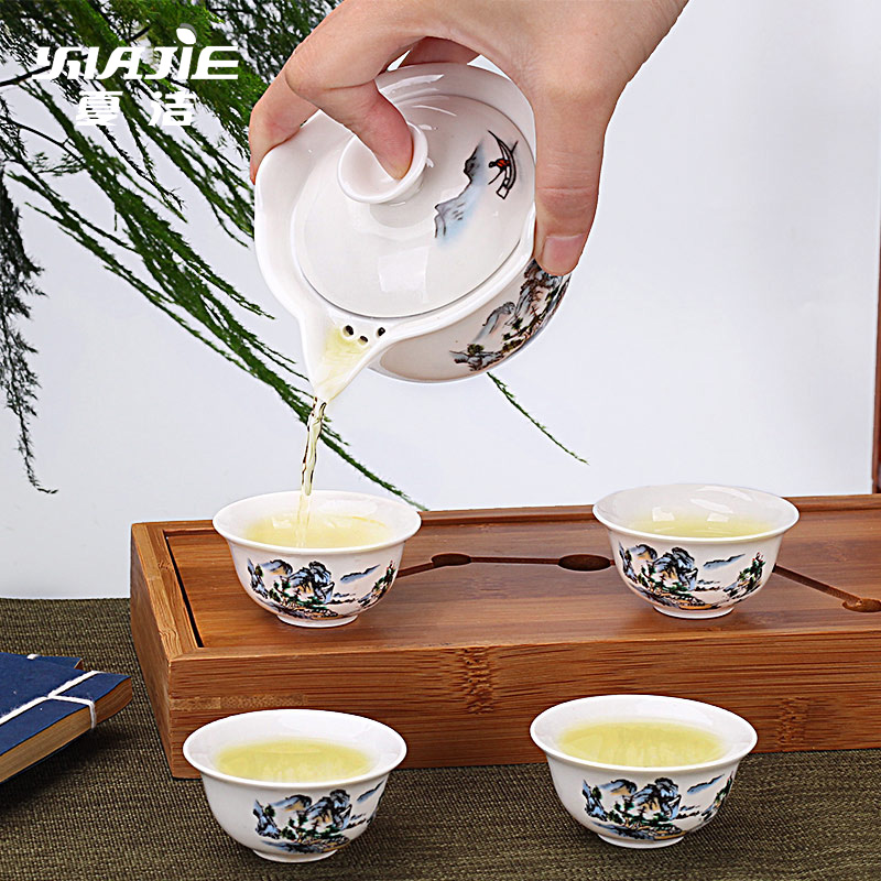爆款防燙三才蓋碗快客茶杯大號陶瓷功夫茶具泡茶碗手抓壺家用青花在類目 餐飲具, 茶具, 蓋碗中 - 來自Buy2taobao.com提供專業的淘寶代購服務