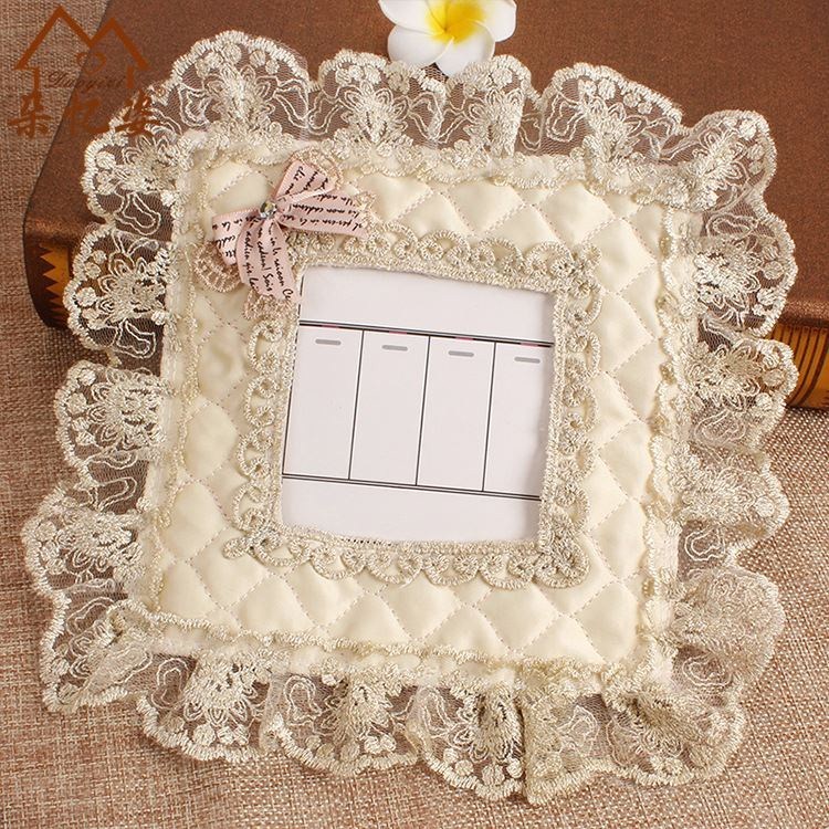 European style Lace embroidery Switch Sticker Quilting Fabric art Switch Cover dust cover Decorative Wall Stickers Socket protective coverin the Home Fabric , Dust protection cover , Switch Cover category - from Buy2taobao.com to provide professional Taobao agent buy service