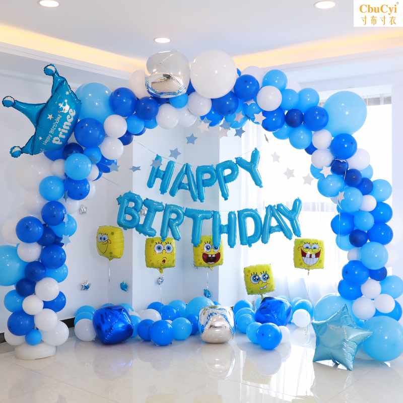 蓝色主题party海绵宝宝气球拱门生日派对英文字母HB酒店布|ruв категории фестиваль товаров/подарок, шар/плавучих воздушный шар, шар - от Buy2taobao.com для оказания профессиональной услуги покупки агента Taobao