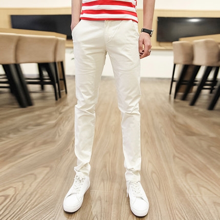 man trousers summer Thin section white Casual pants Korean Edition Self cultivation Pencil Pants Trend Versatile motion Straight pantsin the Men's clothing, Casual pants category - from Buy2taobao.com to provide professional Taobao agent buy service