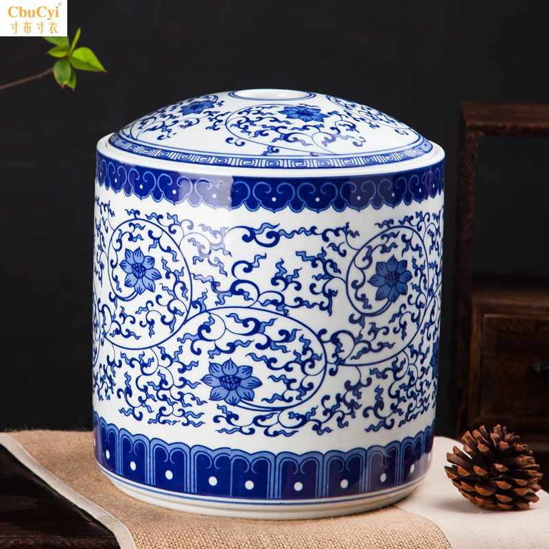 Seven cakes Tea pot Pu 'er Tea Large Jingdezhen Ceramic Decoration Blue and white porcelain Chu Chaguan originality Tea Box Mugin the Tableware , Tea set , Tea caddy category - from Buy2taobao.com to provide professional Taobao agent buy service