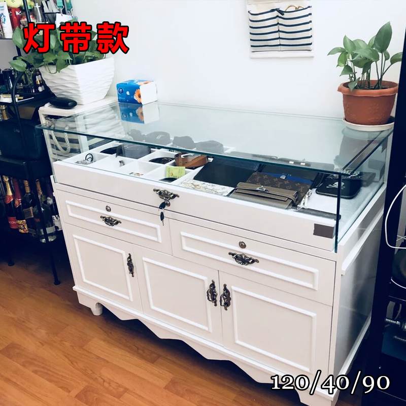欧式首饰品柜服装店收银台玻璃展柜珠宝玉器陈列柜商场展示货架在类目 商业/办公家具, 货架/展柜, 精品展柜/陈列柜中 - 来自Buy2taobao.com提供专业的淘宝代购服务