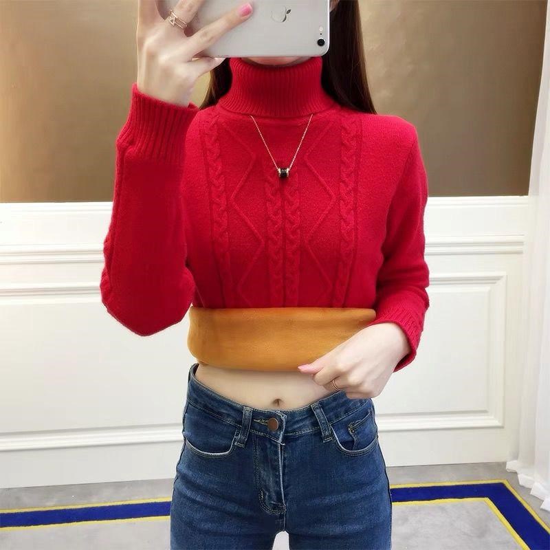 【加绒加厚保暖】高领毛衣女秋冬季时尚针织套头修身显瘦打底衫潮|msdalam kategori Butik wanita / wanita, sweater - dari Buy2taobao.com untuk memberikan perkhidmatan ejen Taobao profesional membeli