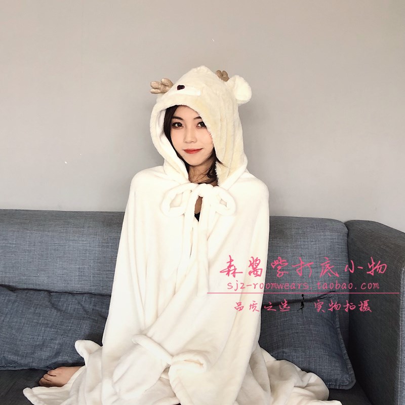 西班牙软绵绵皇冠超萌午休沙发毛毯连帽斗篷带手套盖毯浴袍睡袍女在类目 床上用品, 休闲毯/毛毯/绒毯中 - 来自Buy2taobao.com提供专业的淘宝代购服务