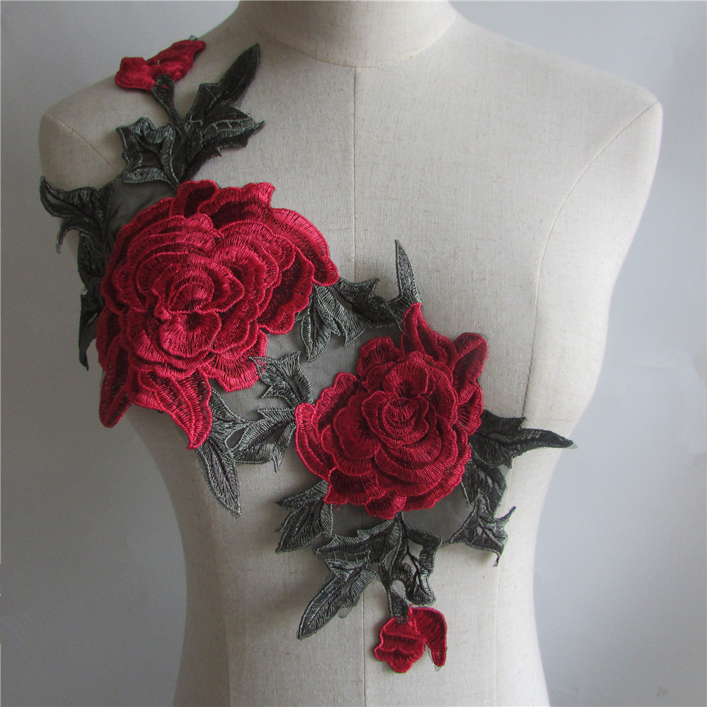 fashion gules Peony Embroidery sewing pattern Cloth sticker patch DIY manual repair clothes trousers holein the Home Fabric , Sew DIY Material,Tools and finished products , Sew DIY Fitting/Accessories/Accessories , Lace category - from Buy2taobao.com to provide professional Taobao agent buy service