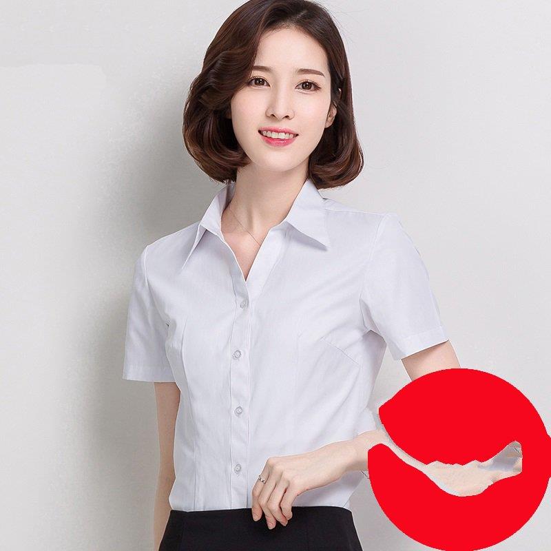 韩版棉黑衬衫女短袖职业V领修身工作服正装大码衬衣女装ol工装夏在类目 女装/女士精品, 衬衫中 - 来自Buy2taobao.com提供专业的淘宝代购服务