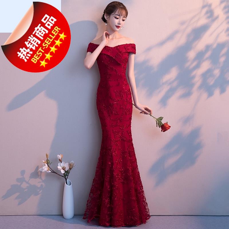 宴5会晚礼服女2019新款春款显瘦优雅现代聚会礼服裙鱼尾敬酒服新在类目 女装/女士精品, 婚纱/旗袍/礼服, 礼服/晚装中 - 来自Buy2taobao.com提供专业的淘宝代购服务