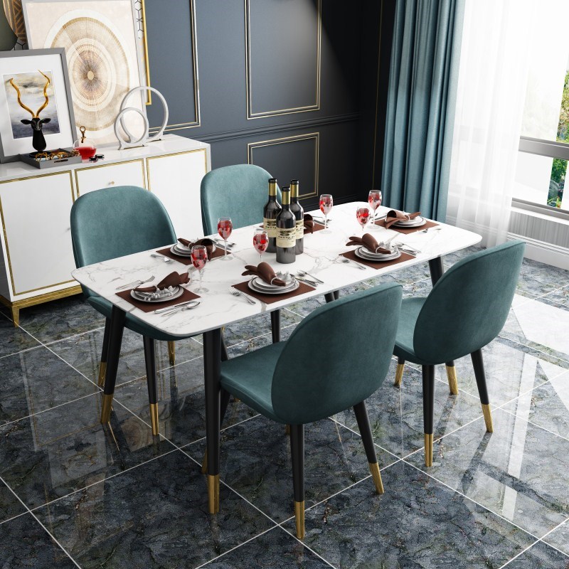 black and white Marble dining table and chair modern Simple 6 square Light extravagance table household Small apartment dining table Simplicityin the Residential furniture , Tables , Dining table category - from Buy2taobao.com to provide professional Taobao agent buy service