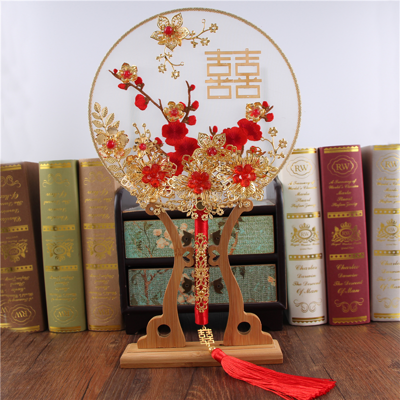 Xiu clothing marry Chinese style Xiu Hand tied bouquet High-end bride manual circular fan ancient costume Hand Fan Plum blossom Fanin the Flower delivery/Flowers simulation/Plants gardening , Wedding flower arrangement , Bride holding flowers category - from Buy2taobao.com to provide professional Taobao agent buy service