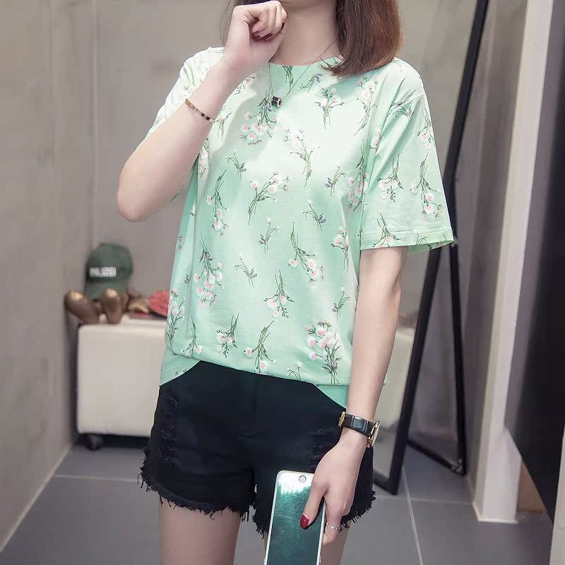 大码女装2019新款夏装短袖遮肚上衣胖妹妹宽松显瘦藏肉洋气打底衫|ruв категории Женская одежда, женской одежды - от Buy2taobao.com для оказания профессиональной услуги покупки агента Taobao