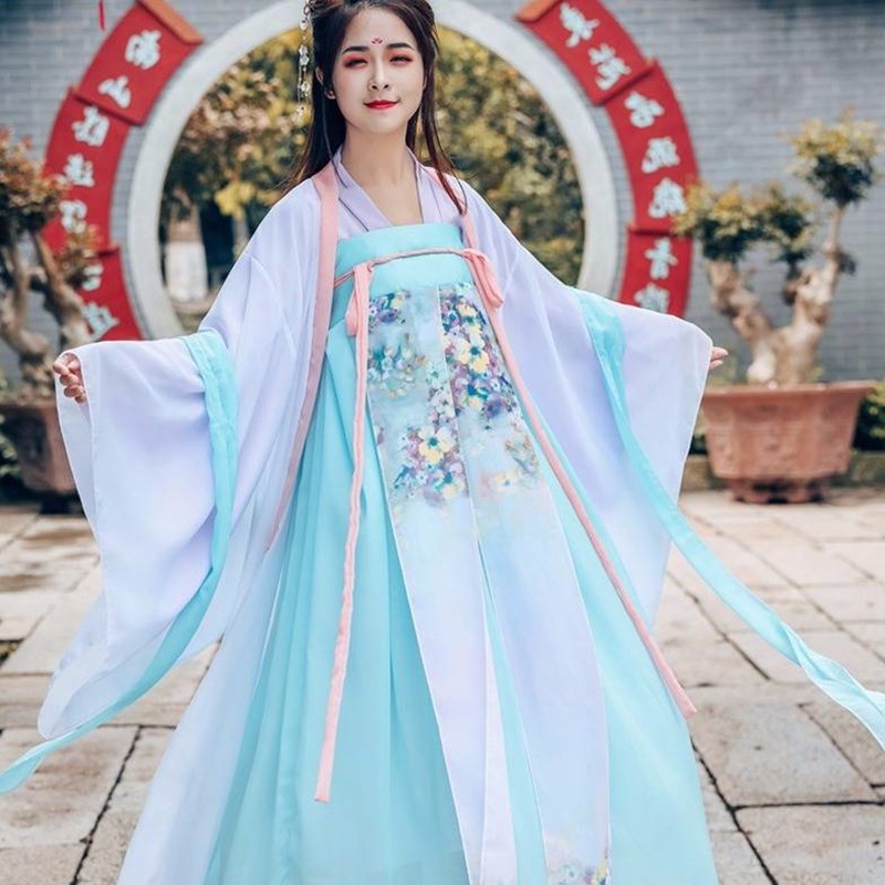 汉服女学生古装改良中国风仙女装飘逸清新淡雅古风日常襦裙女一金|ruв категории Женская одежда, костюм/национальная одежда/театр костюм, национальная одежда/этап погрузки - от Buy2taobao.com для оказания профессиональной услуги покупки агента Taobao