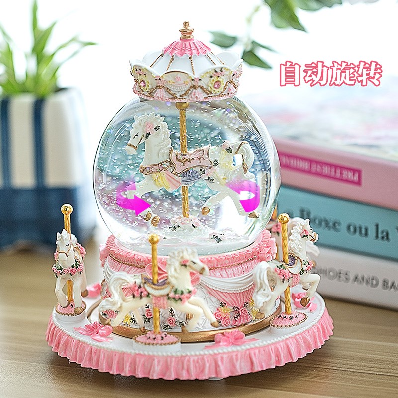 merry-go-round Music box The music box Snow crystal ball girl children girl A birthday present Girlfriend girl studentin the Home accessories , Decorative items , Music Box category - from Buy2taobao.com to provide professional Taobao agent buy service