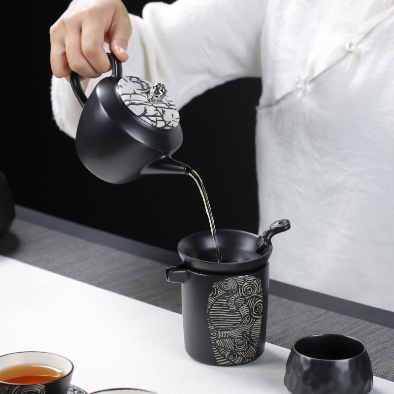 旅行茶壶茶杯盖碗茶壶功夫茶具整套家用粗陶黑禅风茶具套装黑陶瓷在类目 餐饮具, 茶具, 功夫茶具中 - 来自Buy2taobao.com提供专业的淘宝代购服务