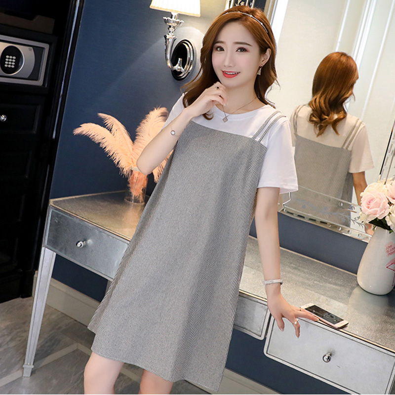pregnant woman Summer dress 2019 Korean Edition new pattern Show thin Chao Ma Pregnancy jacket Fashionable skirt Mid length versionin the Maternity/Maternal supplies/Nutrition , Maternity , Dress category - from Buy2taobao.com to provide professional Taobao agent buy service