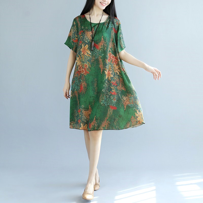 Send real photos 2019 summer Large Women's wear Easy gambiered Guangdong gauze Mid length version T-shirts Short sleeved By age Dressin the Women's clothing/Boutique , Large size women category - from Buy2taobao.com to provide professional Taobao agent buy service