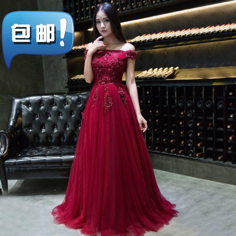 Bride toast clothing 2017 new pattern banquet gules Dress one word Evening dress have more cash than can be accounted for Show thin marryin the Women's clothing/Boutique , Wedding/Cheongsam/Formal dress , Formal dress/Evening category - from Buy2taobao.com to provide professional Taobao agent buy service