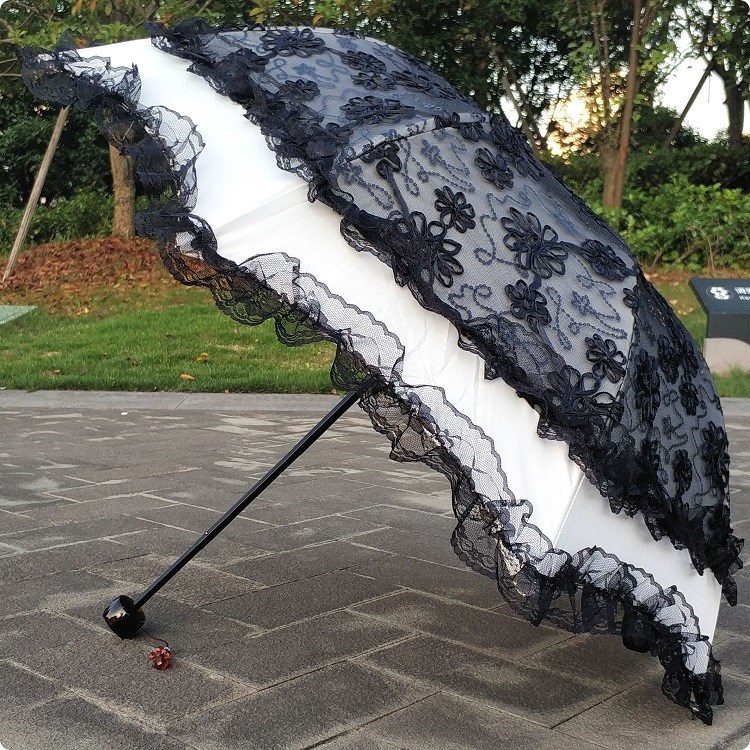 太阳欧式公主洋伞蕾丝复古风晴雨花边儿童黑色遮阳宫廷小折叠女神在类目 居家日用, 伞/雨具/防雨/防潮, 伞中 - 来自Buy2taobao.com提供专业的淘宝代购服务