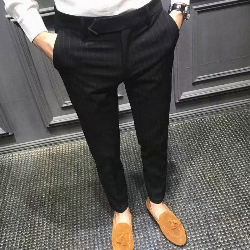 潮牌裤子男夏季2019新款男裤韩版休闲修身小脚裤英伦条纹西裤长裤|ruв категории Мужская одежда, брюки - от Buy2taobao.com для оказания профессиональной услуги покупки агента Taobao