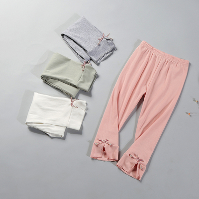 宝宝打底裤夏季薄款中小童中裤韩版女童裤子小女孩洋气七分裤外穿