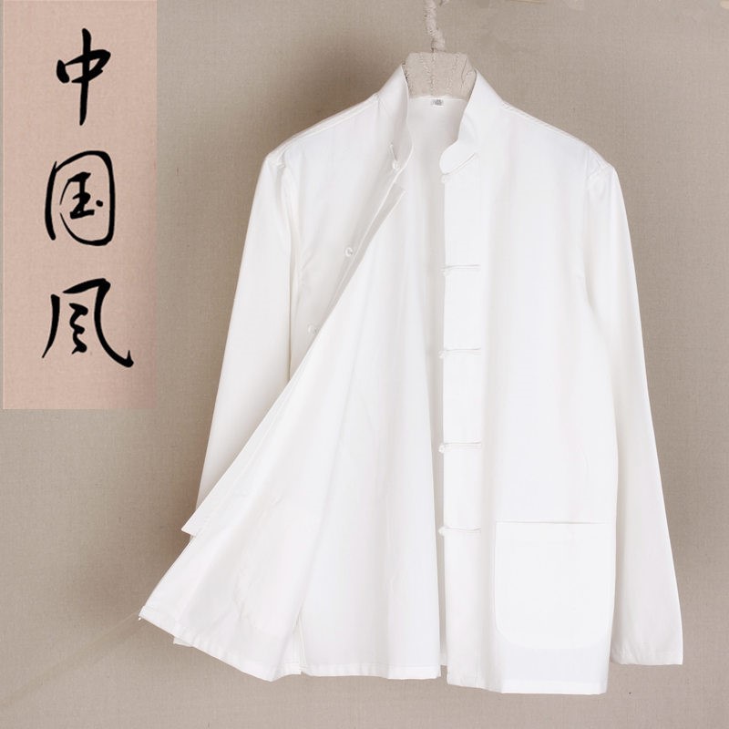 中国风男士唐装长袖中式衬衫打底衫装老粗布男汉服居士服在类目 男装, 民族服装中 - 来自Buy2taobao.com提供专业的淘宝代购服务