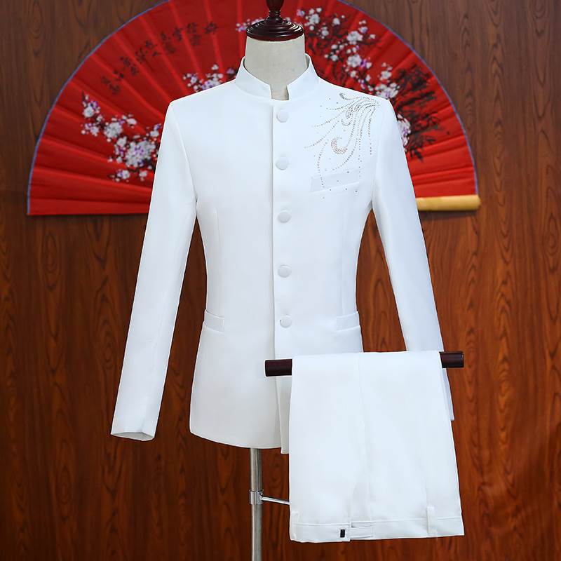 雪狼表演礼服贴钻中山装演出服舞台装男士大合唱情缘服男主持新款在类目 男装, 民族服装中 - 来自Buy2taobao.com提供专业的淘宝代购服务