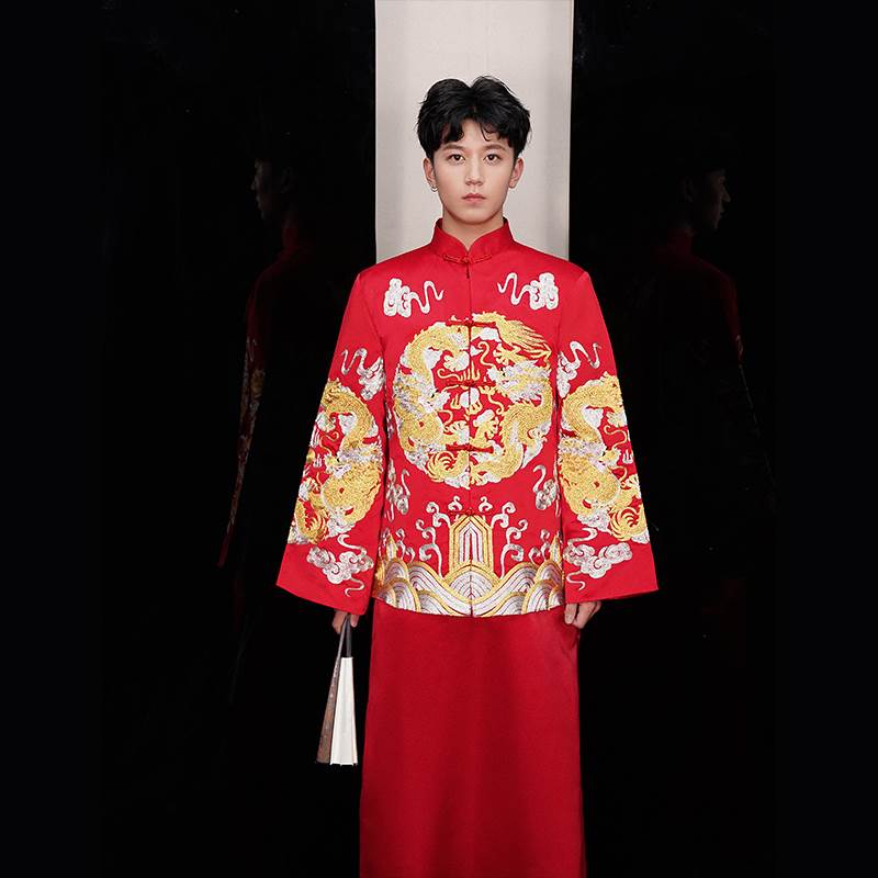 琼兰盘金绣秀禾服迎亲2019新款中式结婚礼服男士服装唐装新郎马褂|ruв категории Мужская одежда, национальная одежда - от Buy2taobao.com для оказания профессиональной услуги покупки агента Taobao