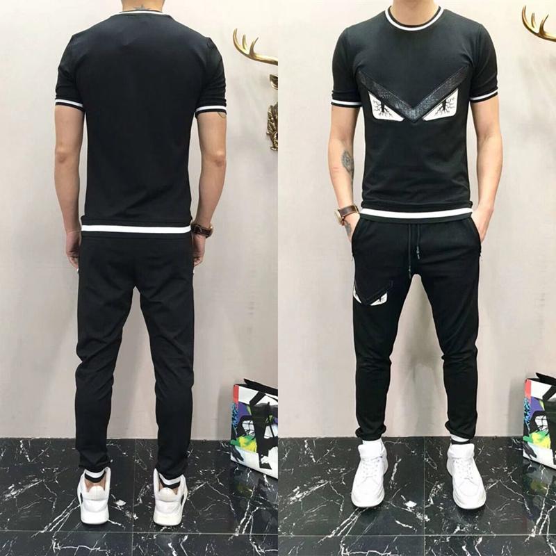 快手抖音网红同款潮牌2019夏季小怪兽眼睛短袖套装男韩版潮流修身|ruв категории Мужская одежда, костюм, досуг, спортивный костюм - от Buy2taobao.com для оказания профессиональной услуги покупки агента Taobao