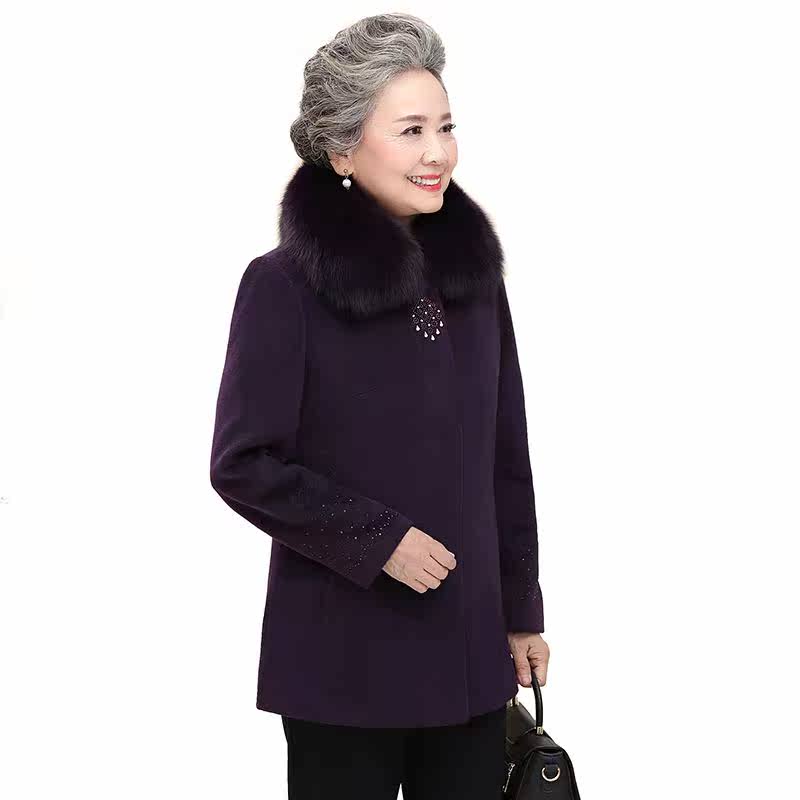 中老年人羊毛大衣老太太加厚春秋装毛呢外套奶奶妈妈冬装衣服女装|ruв категории Женская одежда, в пожилых женщин - от Buy2taobao.com для оказания профессиональной услуги покупки агента Taobao