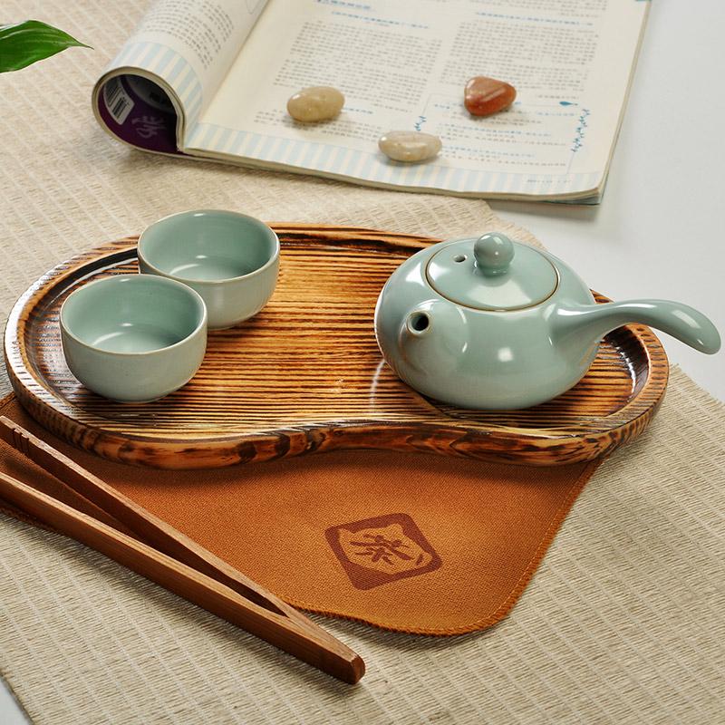 德化汝窑一壶两杯小茶盘 开片可养 办公室旅行茶具便捷式功夫套装|msdalam kategori pinggan mangkuk, set teh, Kung Fu teh - dari Buy2taobao.com untuk memberikan perkhidmatan ejen Taobao profesional membeli