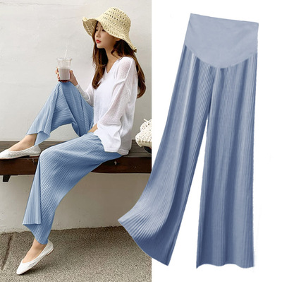 pregnant woman Nine points Borneol Wide leg pants summer Chiffon Easy Thin section summer Large fashion Broad leg trousersin the Maternity/Maternal supplies/Nutrition , Maternity Pants/Prop belly pants, Broad leg pants for pregnant women category - from Buy2taobao.com to provide professional Taobao agent buy service