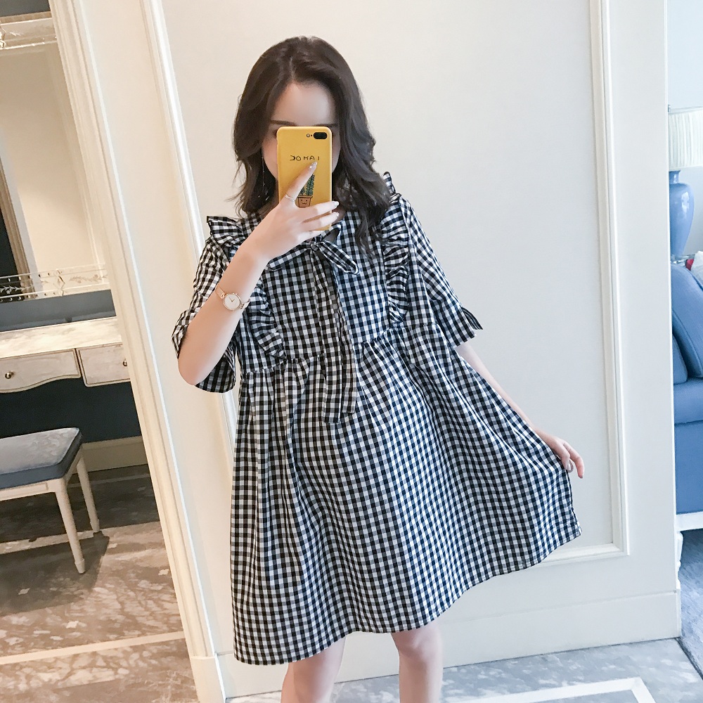 孕妇连衣裙仙女时尚格子2019夏装长裙子韩国小香风遮肚夏天娃娃裙|ruв категории Всё для беременных и кормящих, материнство, платье - от Buy2taobao.com для оказания профессиональной услуги покупки агента Taobao