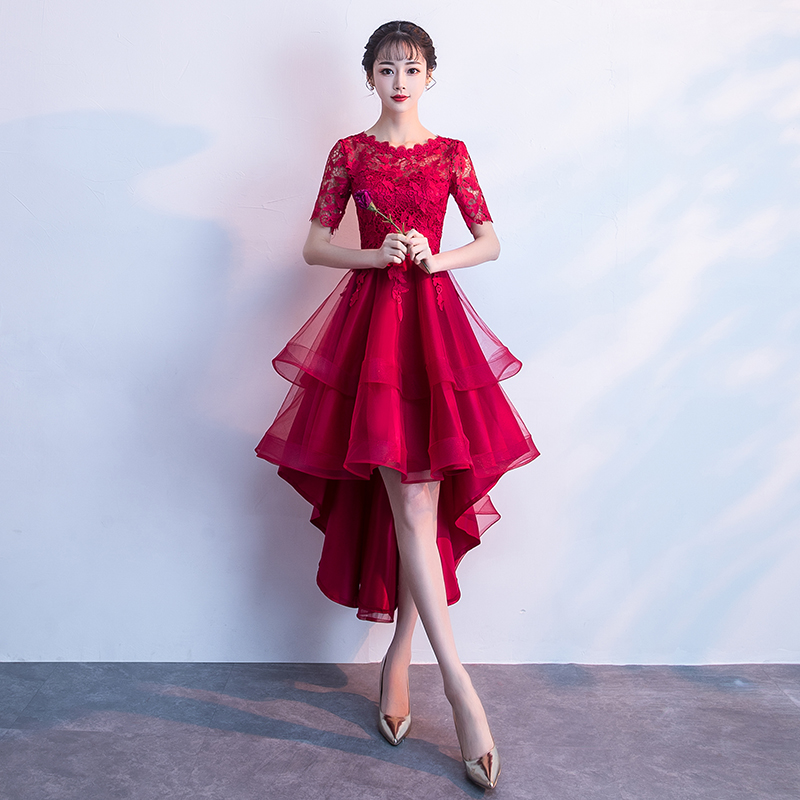 。现代婚宴新娘敬酒服红色回门前短后长款小个子结婚答谢宴礼服裙在类目 女装/女士精品, 婚纱/旗袍/礼服, 礼服/晚装中 - 来自Buy2taobao.com提供专业的淘宝代购服务