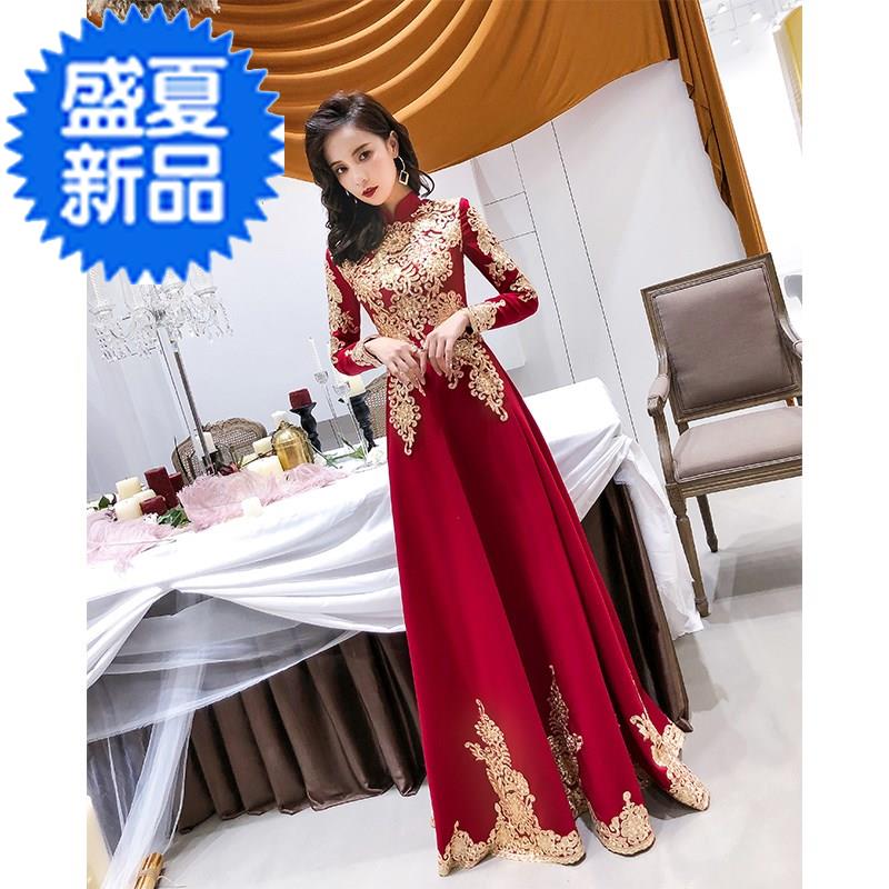 敬酒服新娘2019新款春i款结婚订婚回门v领显瘦长袖答谢宴礼服女夏在类目 女装/女士精品, 婚纱/旗袍/礼服, 礼服/晚装中 - 来自Buy2taobao.com提供专业的淘宝代购服务